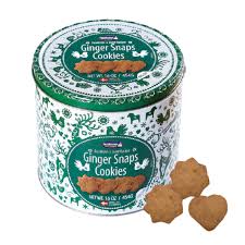Jacobsens Denmark Gingersnap Cookies Green Tin 454g