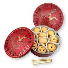 Jacobsens Denmark Gold Embossed Reindeer Butter Cookies Tin 400g