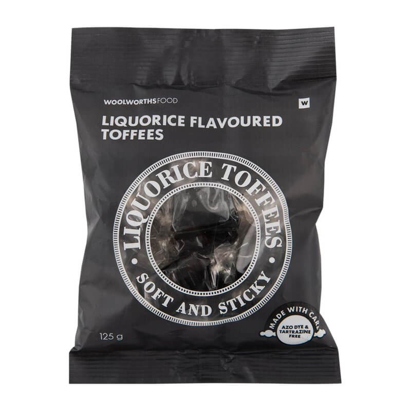 Woolworths Liquorice Flavoured Toffees 125g