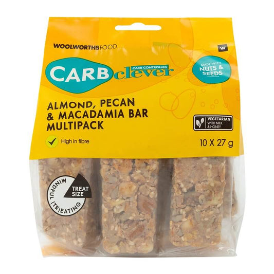 Woolworths Carb Clever Almond Pecan and Macadamia Multipack 270g