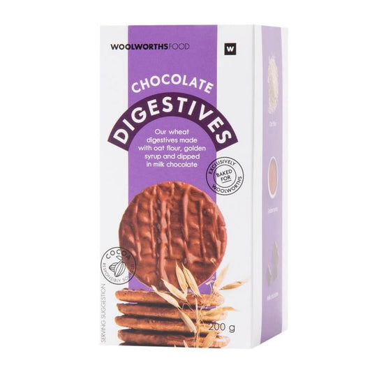 Woolworths Chocolate Digestives Biscuits Milk Chocolate 200g