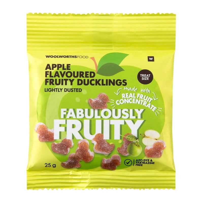 Woolworths Apple Flavoured Fruity Ducklings Fabulously Fruity 25g