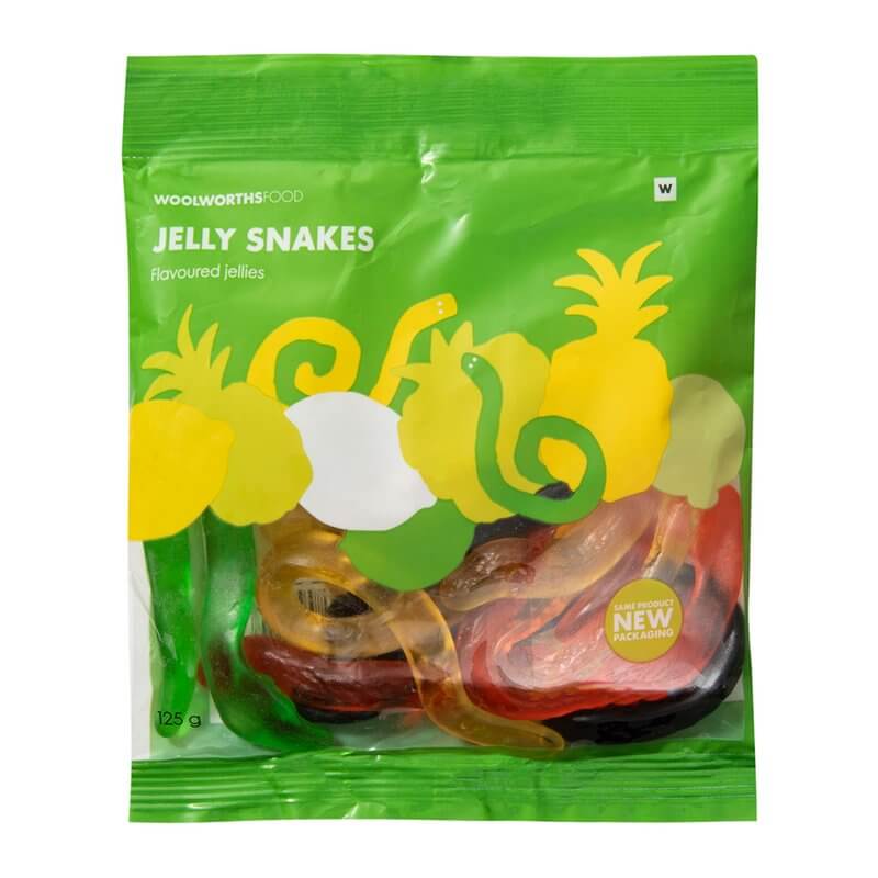 Woolworths Flavoured Jelly Snakes Gummies 125g