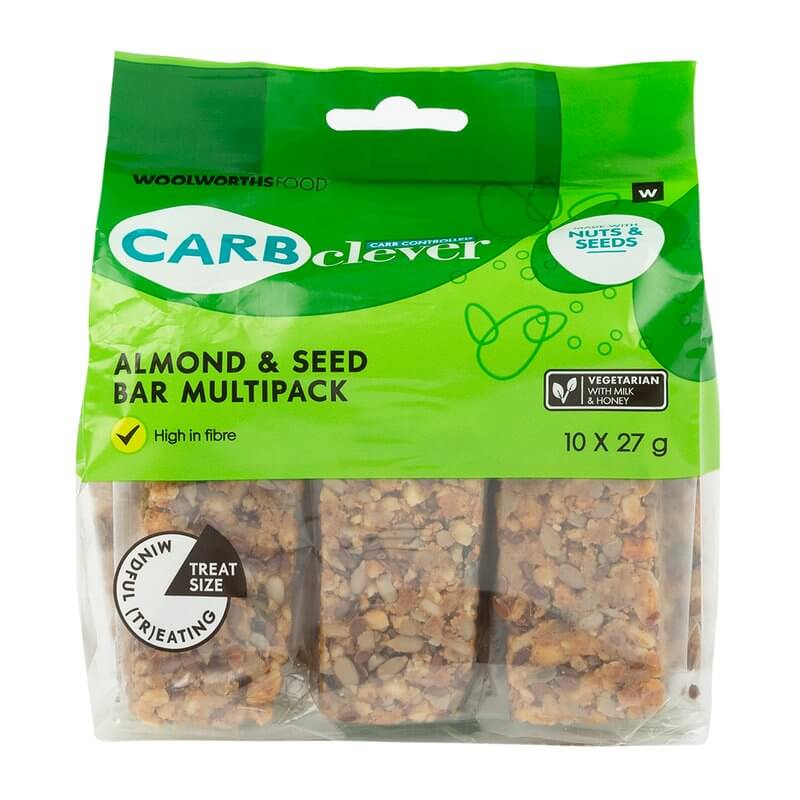Woolworths Carb Clever Almond and Seed Bars Multipack 270g