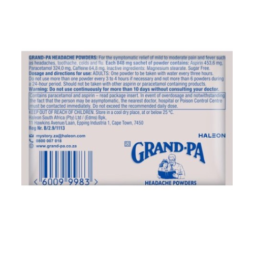 Grand Pa Headache Powders 1g