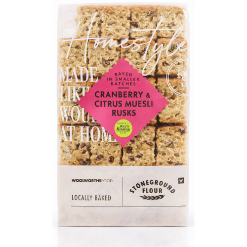 Woolworths Homestyle Cranberry and Citrus Muesli Rusks 450g