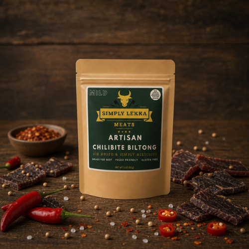 Simply Lekka Meats Lunch Box Size  Mild Chilibite Biltong Slices 85g