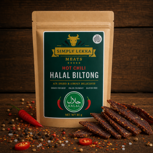 Simply Lekka Meats Lunchbox Size Hot Chili Halal Biltong NEW 85g ...