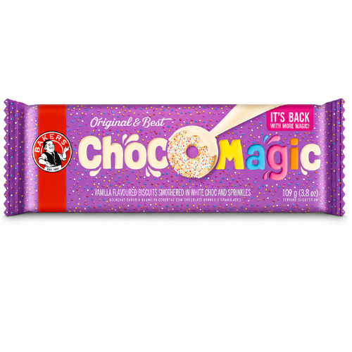 Bakers Choc O Magic White Chocolate Vanilla Flavoured Biscuits 109g