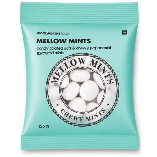 Woolworths Mellow Mints Peppermint Flavoured 125g