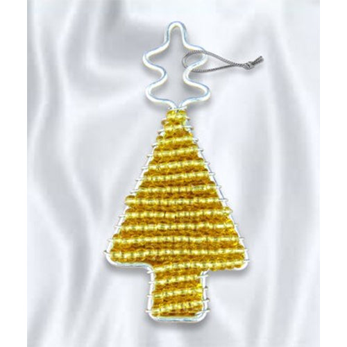African Hut Beaded Tree Gold Tree Ornament 20g