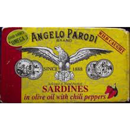 Angelo Parodi Sardines in Olive Oil with Chili Peppers Tin 120g