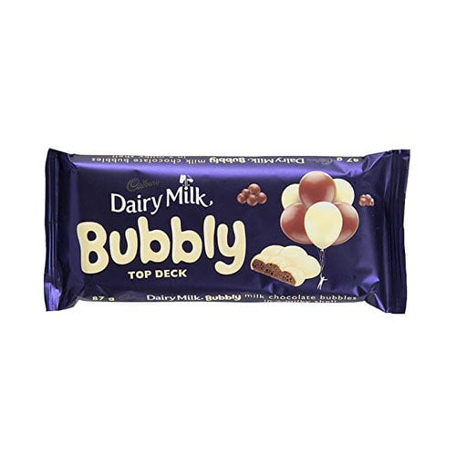 Cadbury Bubbly Top Deck  HEAT SENSITIVE ITEM. PLEASE ADD ITEM 122942 TO THE ORDER TO TRY TO PROTECT CHOCOLATES FROM HEAT DAMAGE. 87g