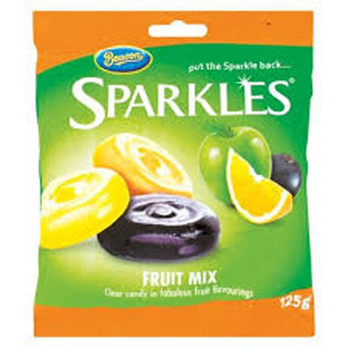 Beacon Sparkles Fruit Mixed Clear Candy 125g