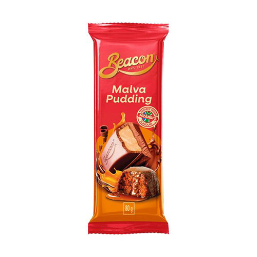 Beacon Chocolate Slabs Malva Pudding HEAT SENSITIVE ITEM. PLEASE ADD ITEM 122942 TO THE ORDER TO TRY TO PROTECT CHOCOLATES FROM HEAT DAMAGE. 80g