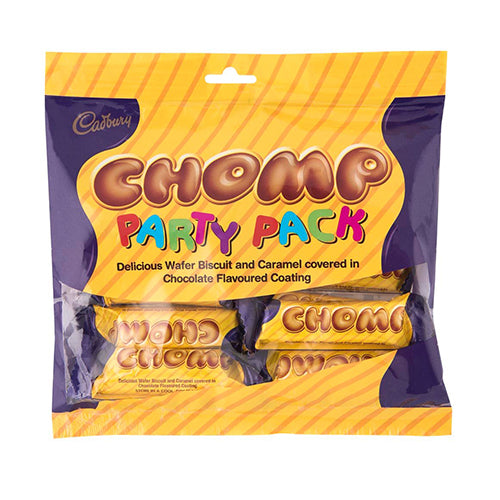 Cadbury Chomp Party Pack  HEAT SENSITIVE ITEM. PLEASE ADD ITEM 122942 TO THE ORDER TO TRY TO PROTECT CHOCOLATES FROM HEAT DAMAGE. 168g