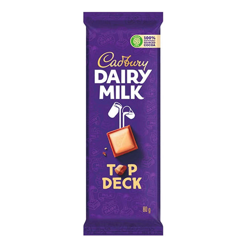 Cadbury Top Deck Bar HEAT SENSITIVE ITEM. PLEASE ADD ITEM 122942 TO THE ORDER TO TRY TO PROTECT CHOCOLATES FROM HEAT DAMAGE 150g