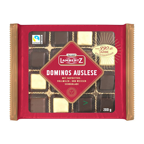 Lambertz Dominos Auslese Milk Dark and White Chocolate 200g