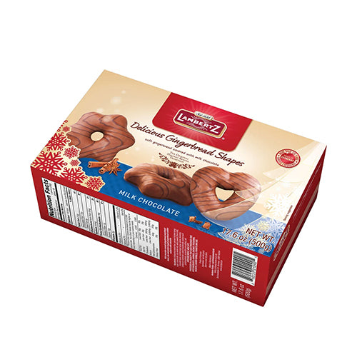 Lambertz Milk Chocolate Covered Gingerbread Shapes Box 500g