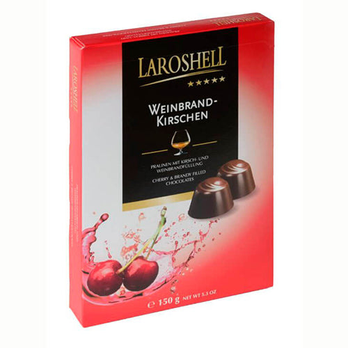 Laroshell Brandy Cherries in Dark Chocolate 150g