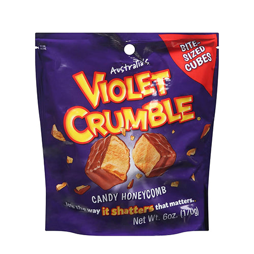 Nestle Violet Crumble Chunks Australias Crisp Golden Honeycomb Covered in Milk Chocolate  HEAT SENSITIVE ITEM. PLEASE ADD ITEM 122942 TO THE ORDER TO TRY TO PROTECT CHOCOLATES FROM HEAT DAMAGE. 170g