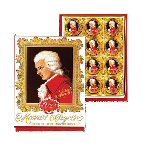 Reber Mozart Kugel Portrait Box 12ct Red Box 240g