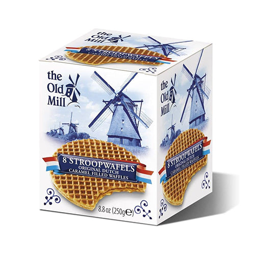 The Old Mill Stroopwafels In Box Caramel Filled (Pack of 8) 250g