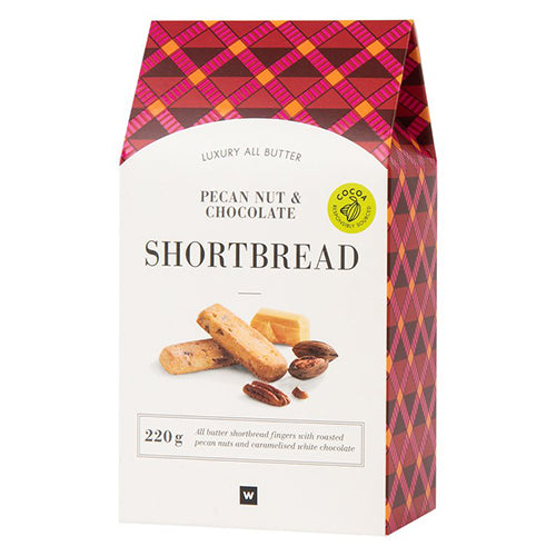 Woolworths All Butter Pecan Nut and Chocolate Shortbread Fingers 220g