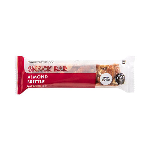 BEST BY JUNE 2026: Woolworths Almond Brittle Snack Bar 50g