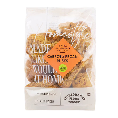 Woolworths Carrot And Peacan Rusks 450g