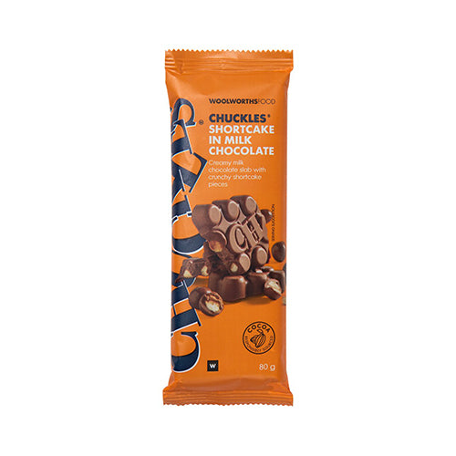 Woolworths Chuckles Shortcake in Milk Chocolate Slab 80g