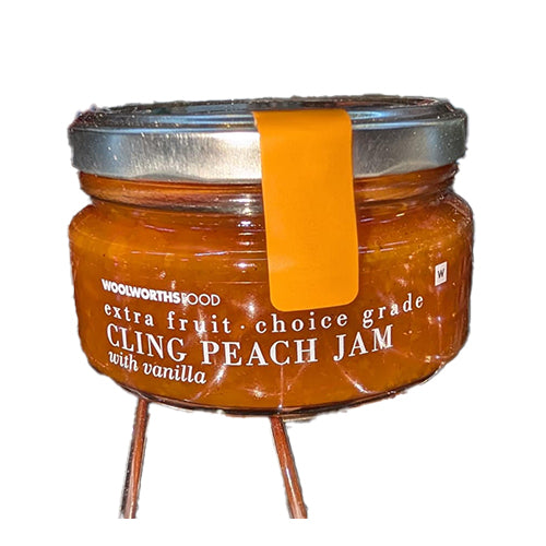 Woolworths Cling Peach Jam 240g