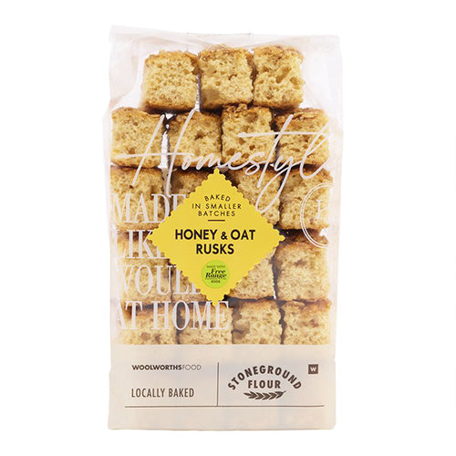 Woolworths Homestyle Honey And Oat Rusks 450g