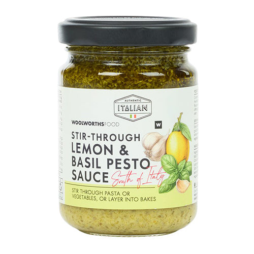 Woolworths Lemon and Basil Pesto Sauce 140g