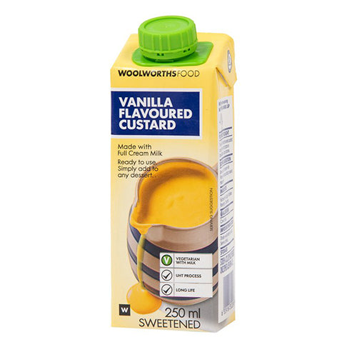 Woolworths Vanilla Flavoured Custard 250ml