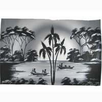 African Hut African Tribal Art On The River in Black and White 50g