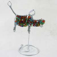 African Hut Beaded Place Card Holder Warthog Multi-Coloured 26g