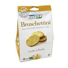 Asturi Bruschettini Garlic and Parsley Snack Size Italian Bruschetta Toasts 120g