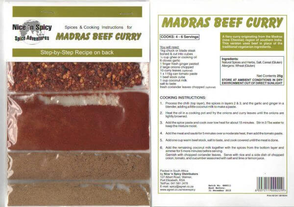Nice n Spicy Madras Beef Curry Spice Mix 10g