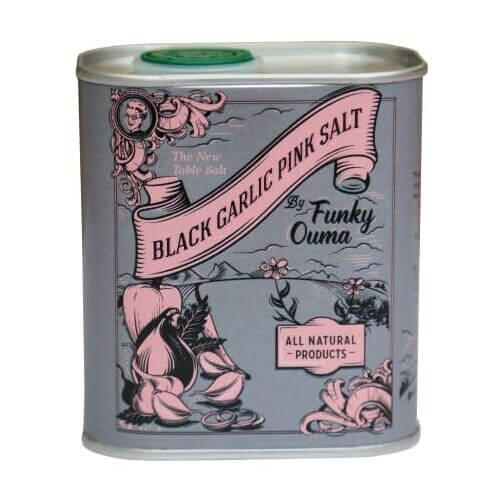 Funky Ouma Black Garlic Pink Salt (Tin) 250g