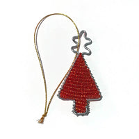 African Hut Beaded Red Christmas Tree Ornament 15g